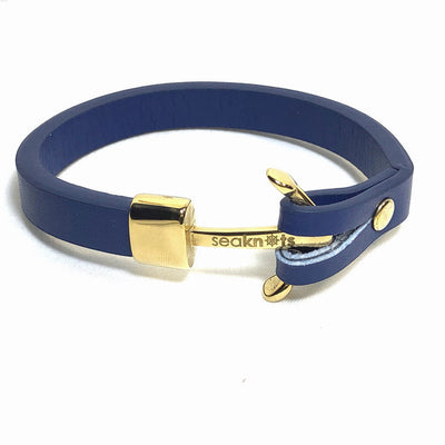 Yellow Anchor Leather Bracelet by SeaKnots - Available at SHOPKURY.COM. Free Shipping on orders over $200. Trusted jewelers since 1965, from San Juan, Puerto Rico.