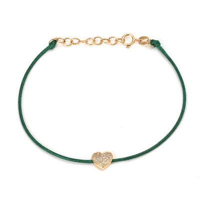 Heart Pave Diamond Color Cord Bracelet by Kury - Available at SHOPKURY.COM. Free Shipping on orders over $200. Trusted jewelers since 1965, from San Juan, Puerto Rico.