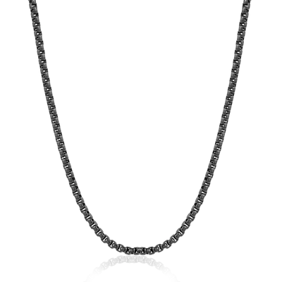 3.5MM Black Round Box Chain by Italgem - Available at SHOPKURY.COM. Free Shipping on orders over $200. Trusted jewelers since 1965, from San Juan, Puerto Rico.