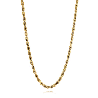 5mm Gold Ip Steel Rope Chain by Italgem - Available at SHOPKURY.COM. Free Shipping on orders over $200. Trusted jewelers since 1965, from San Juan, Puerto Rico.