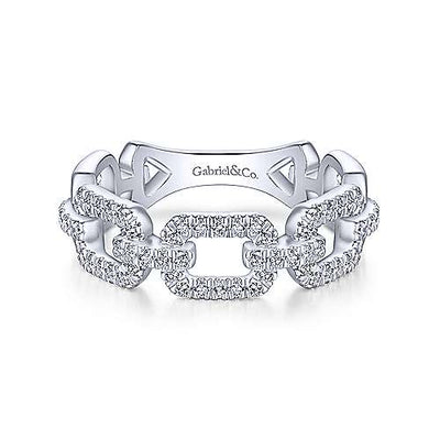 Diamonds Links Gold Ring by Gabriel & Co. - Available at SHOPKURY.COM. Free Shipping on orders over $200. Trusted jewelers since 1965, from San Juan, Puerto Rico.