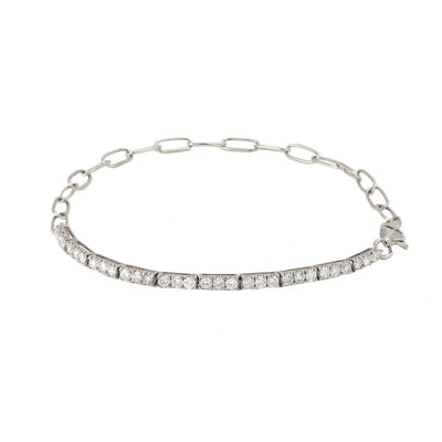 Half PaperClip Half Diamond Bracelet by Kury - Available at SHOPKURY.COM. Free Shipping on orders over $200. Trusted jewelers since 1965, from San Juan, Puerto Rico.