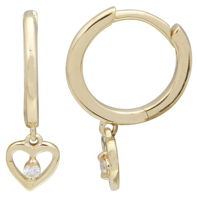 10mm huggie Heart Diamond Earrings by Kury - Available at SHOPKURY.COM. Free Shipping on orders over $200. Trusted jewelers since 1965, from San Juan, Puerto Rico.