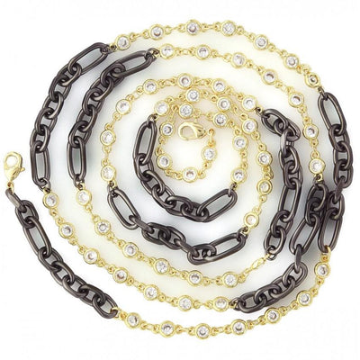 Black Matte Link Multi-way Chain by Kury - Available at SHOPKURY.COM. Free Shipping on orders over $200. Trusted jewelers since 1965, from San Juan, Puerto Rico.