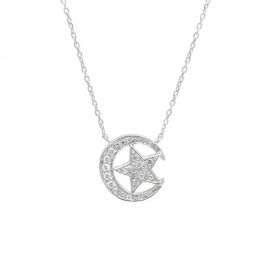 Moon and Star Necklace by Kury - Available at SHOPKURY.COM. Free Shipping on orders over $200. Trusted jewelers since 1965, from San Juan, Puerto Rico.