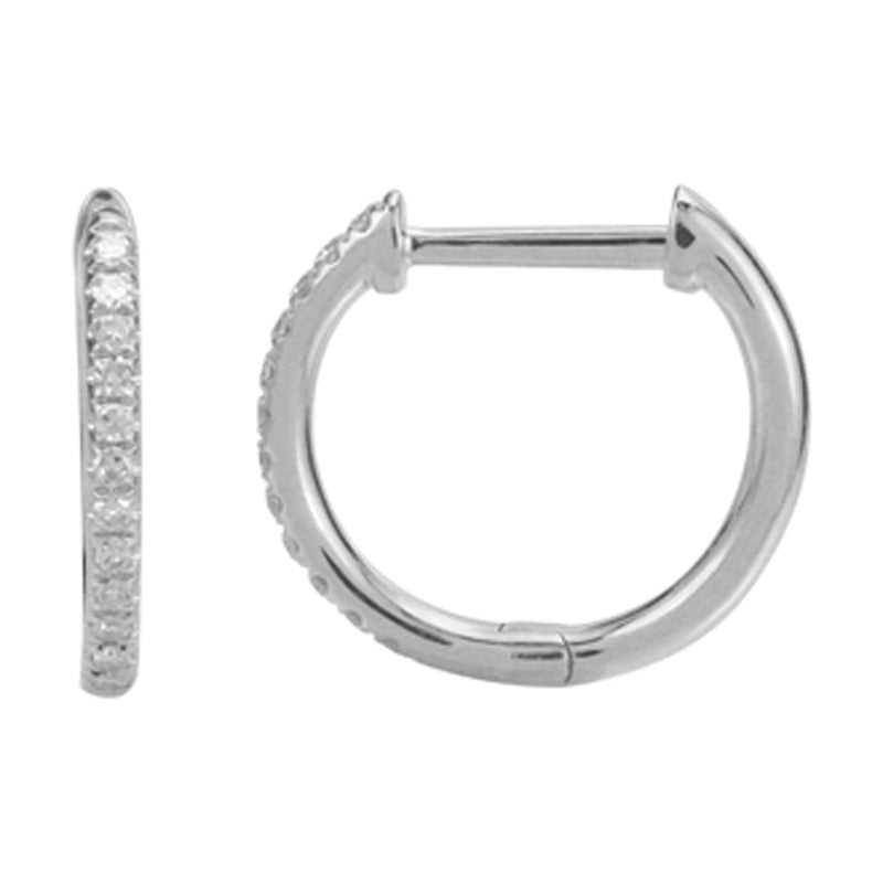 Diamond Huggie 11MM Earrings by Kury - Available at SHOPKURY.COM. Free Shipping on orders over $200. Trusted jewelers since 1965, from San Juan, Puerto Rico.