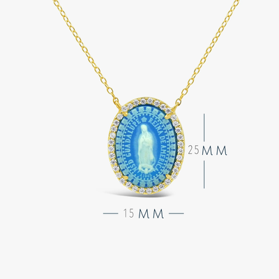Guadalupe Blue Agathe Cameo Necklace - SHOPKURY.COM