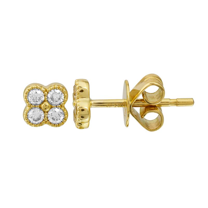Clover Shine Diamond Stud Earrings by Kury - Available at SHOPKURY.COM. Free Shipping on orders over $200. Trusted jewelers since 1965, from San Juan, Puerto Rico.