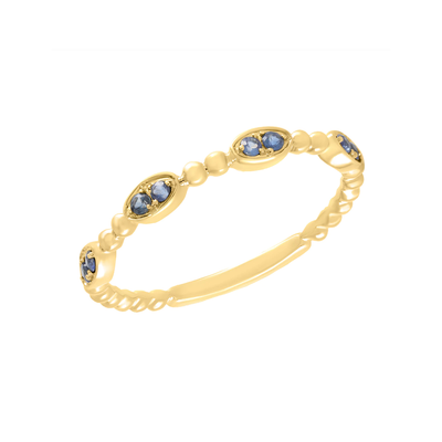 Beaded Stackable Blue Sapphire Ring - SHOPKURY.COM