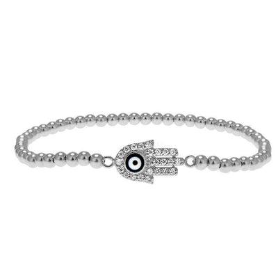 Hamsa Evil Eye Bead Bracelet 3MM by Kury Sale - Available at SHOPKURY.COM. Free Shipping on orders over $200. Trusted jewelers since 1965, from San Juan, Puerto Rico.
