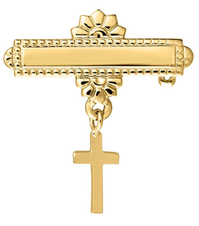 14K Baby Pin with Cross by Kury - Available at SHOPKURY.COM. Free Shipping on orders over $200. Trusted jewelers since 1965, from San Juan, Puerto Rico.