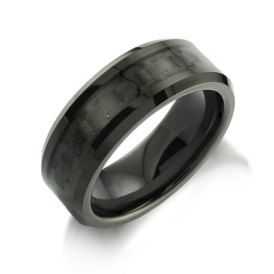 Black Tungsten Carbon Fiber 8mm Ring by Italgem - Available at SHOPKURY.COM. Free Shipping on orders over $200. Trusted jewelers since 1965, from San Juan, Puerto Rico.