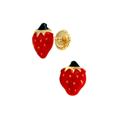 Red Strawberry Earrings by Kury - Available at SHOPKURY.COM. Free Shipping on orders over $200. Trusted jewelers since 1965, from San Juan, Puerto Rico.