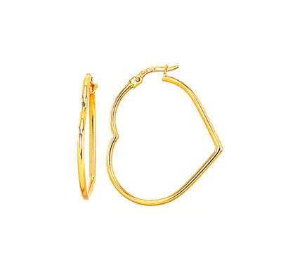 Heart Shape Large Hoop Earrings by Kury - Available at SHOPKURY.COM. Free Shipping on orders over $200. Trusted jewelers since 1965, from San Juan, Puerto Rico.
