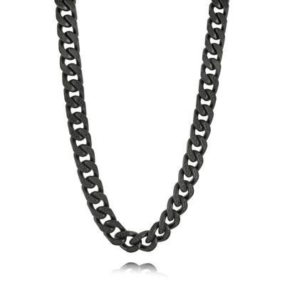 9.4mm Black Zirconia Curb Chain by Italgem - Available at SHOPKURY.COM. Free Shipping on orders over $200. Trusted jewelers since 1965, from San Juan, Puerto Rico.