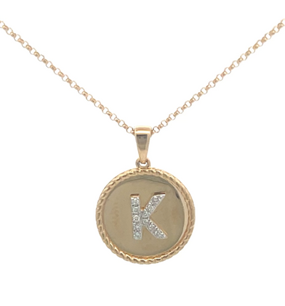 Medallion Initial Diamond Necklace - SHOPKURY.COM