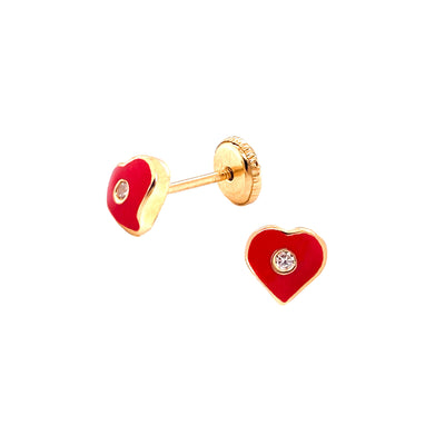 Red Heart CZ Stud Earrings by Kury - Available at SHOPKURY.COM. Free Shipping on orders over $200. Trusted jewelers since 1965, from San Juan, Puerto Rico.