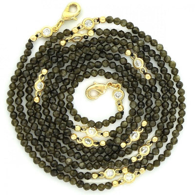 Gold Obsidian Multi Way chain by Kury - Available at SHOPKURY.COM. Free Shipping on orders over $200. Trusted jewelers since 1965, from San Juan, Puerto Rico.