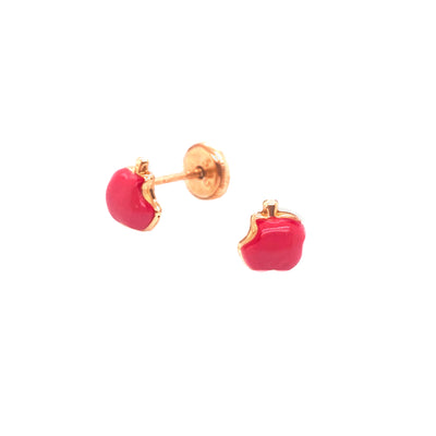 Bitten Red Apple Earrings by Kury - Available at SHOPKURY.COM. Free Shipping on orders over $200. Trusted jewelers since 1965, from San Juan, Puerto Rico.