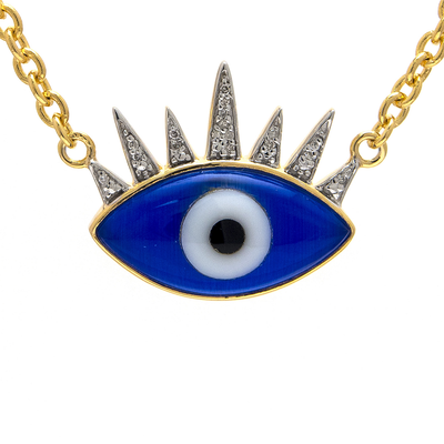 Evil Eye Lashes Necklace by Kury - Available at SHOPKURY.COM. Free Shipping on orders over $200. Trusted jewelers since 1965, from San Juan, Puerto Rico.