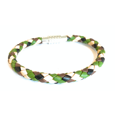 Camouflage Leather Bracelet by Kermar - Available at SHOPKURY.COM. Free Shipping on orders over $200. Trusted jewelers since 1965, from San Juan, Puerto Rico.