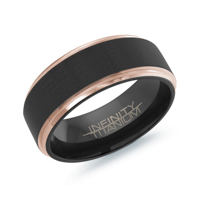 Black Titanium Rose Edges 8mm Ring by Italgem - Available at SHOPKURY.COM. Free Shipping on orders over $200. Trusted jewelers since 1965, from San Juan, Puerto Rico.