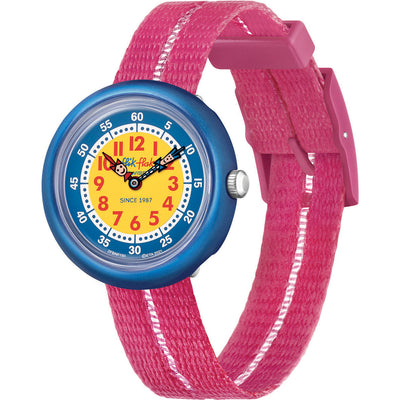 Retro Pink Kids Watch by Flik Flak by Swatch - Available at SHOPKURY.COM. Free Shipping on orders over $200. Trusted jewelers since 1965, from San Juan, Puerto Rico.