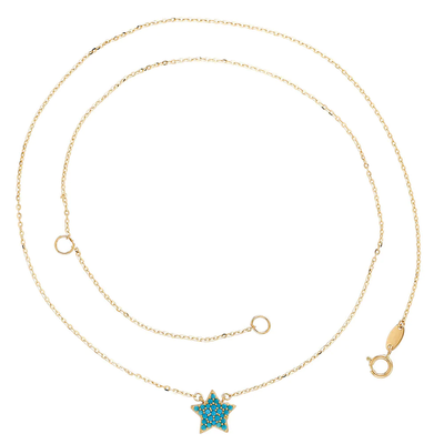 Turquoise Star Necklace by Kury - Available at SHOPKURY.COM. Free Shipping on orders over $200. Trusted jewelers since 1965, from San Juan, Puerto Rico.