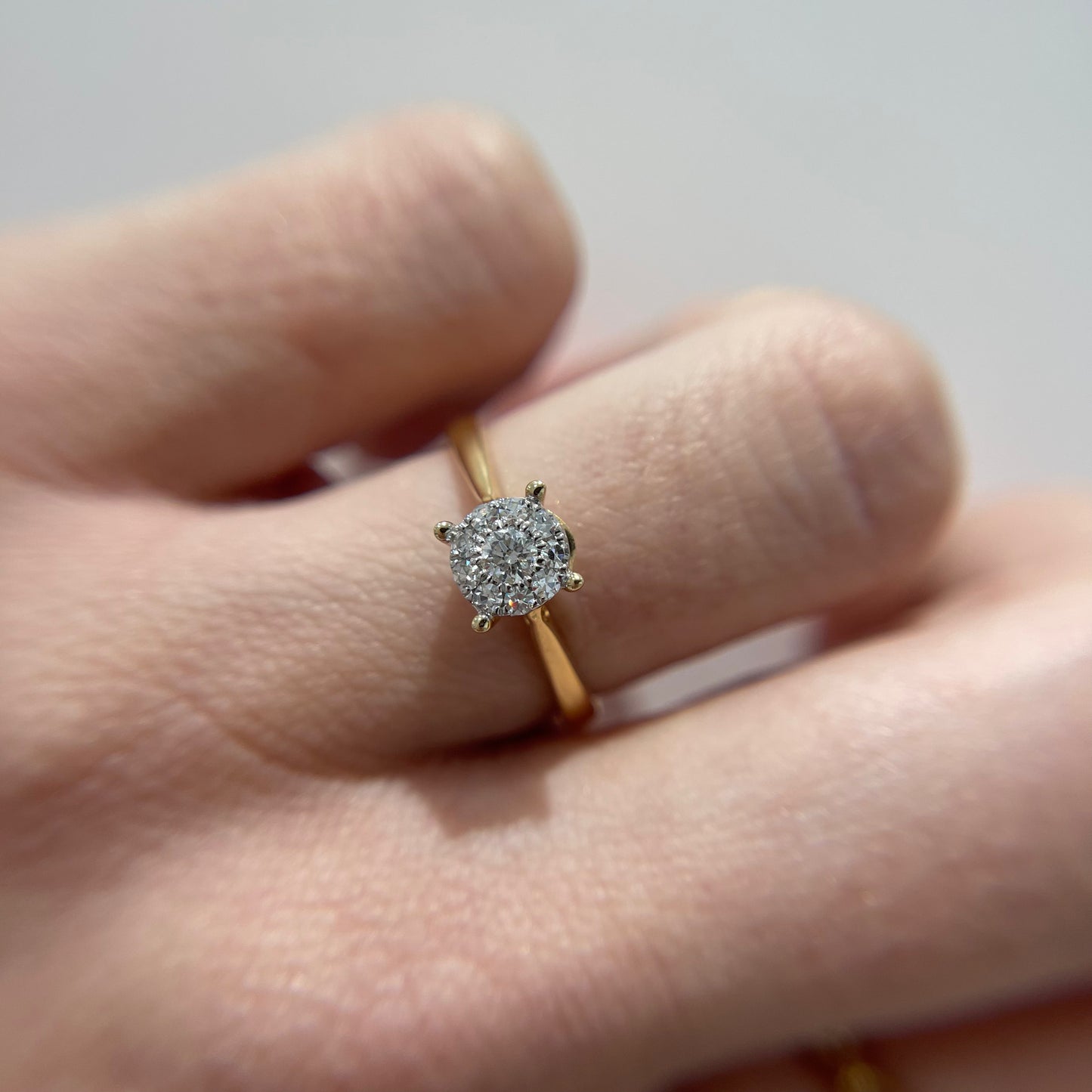 .75ct Diamond Illusion Yellow Gold Ring - SHOPKURY.COM