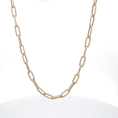 Paper Clip with Rope Design Chain by Kury - Available at SHOPKURY.COM. Free Shipping on orders over $200. Trusted jewelers since 1965, from San Juan, Puerto Rico.