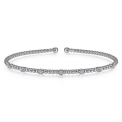 White Gold Beaded Diamonds Bracelet by Gabriel & Co. - Available at SHOPKURY.COM. Free Shipping on orders over $200. Trusted jewelers since 1965, from San Juan, Puerto Rico.