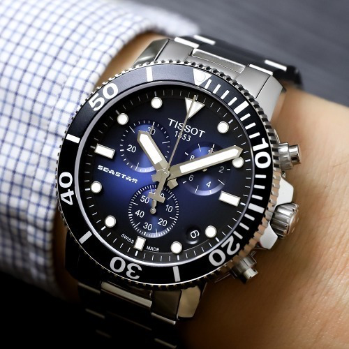 Seastar 1000 Chronograph 45.5mm by Tissot - Available at SHOPKURY.COM. Free Shipping on orders over $200. Trusted jewelers since 1965, from San Juan, Puerto Rico.