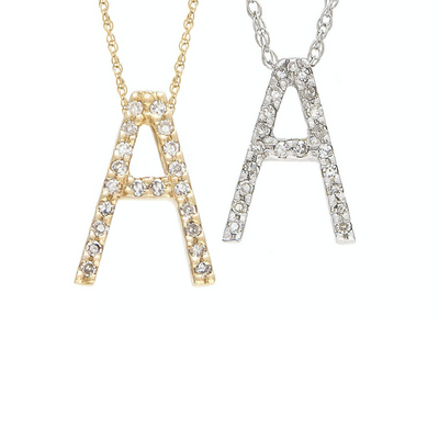 11mm Diamond Initial Necklace by Kury - Available at SHOPKURY.COM. Free Shipping on orders over $200. Trusted jewelers since 1965, from San Juan, Puerto Rico.