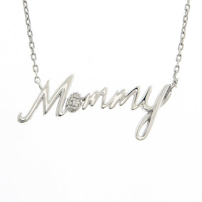 Silver Mommy Necklace by Kury - Available at SHOPKURY.COM. Free Shipping on orders over $200. Trusted jewelers since 1965, from San Juan, Puerto Rico.