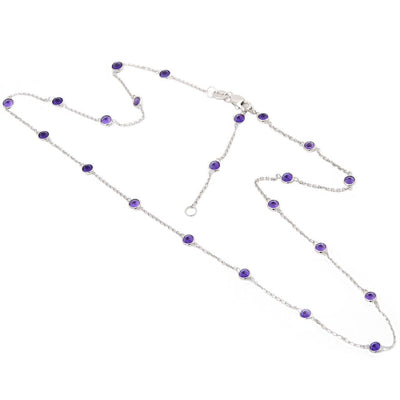 Amethyst Bezel Set Silver Necklace - SHOPKURY.COM