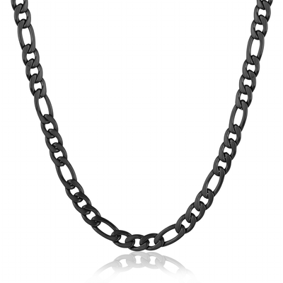 Black IP 4.5mm Figaro Chain by Italgem - Available at SHOPKURY.COM. Free Shipping on orders over $200. Trusted jewelers since 1965, from San Juan, Puerto Rico.